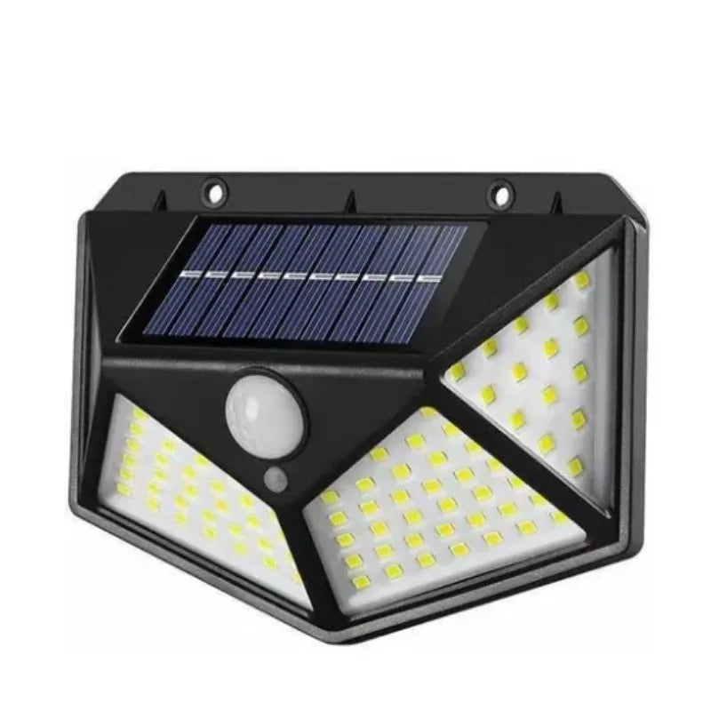KIT 12 Luminária Solar Parede 100 Led Sensor Recarregável Presença Com 3 Funções