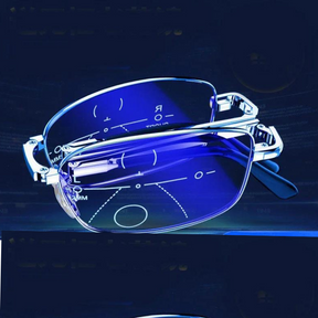 Óculos de leitura multifocais dobráveis anti-luz azul