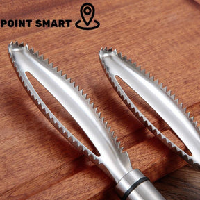 Removedor de Escama de Peixe Aço Inoxidável + Pinça - Point Smart