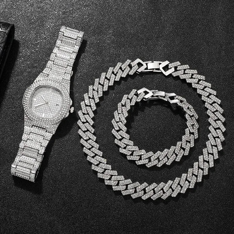 Kit Relógio Ice Necklace [Relógio+Corrente]