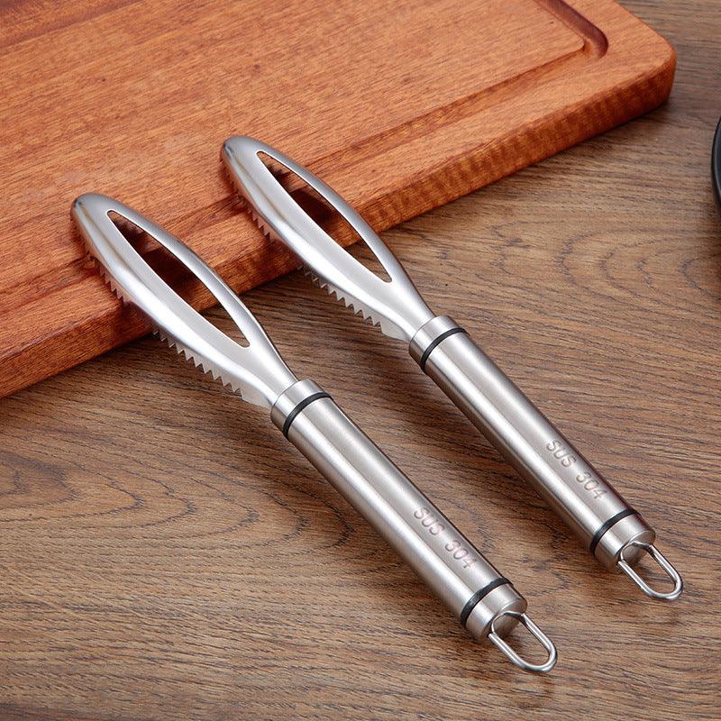 Removedor de Escama de Peixe Aço Inoxidável + Pinça - Point Smart