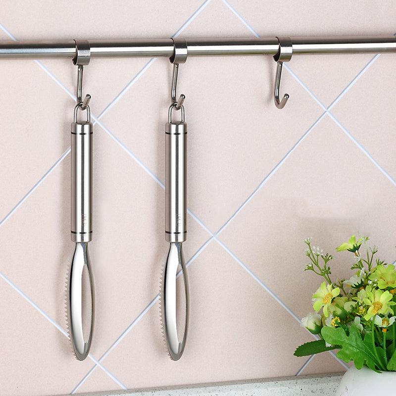 Removedor de Escama de Peixe Aço Inoxidável + Pinça - Point Smart