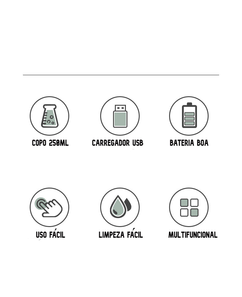 Mini Batedeira Portátil com 3 Velocidades