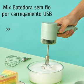 Mini Batedeira Portátil com 3 Velocidades